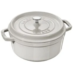 Staub Gietijzeren Braadpan 26 Cm / 5,25 L, Rond, White Truffle