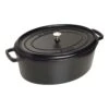 Staub Gietijzeren Braadpan 41 Cm / 12 L, Ovaal, Zwart