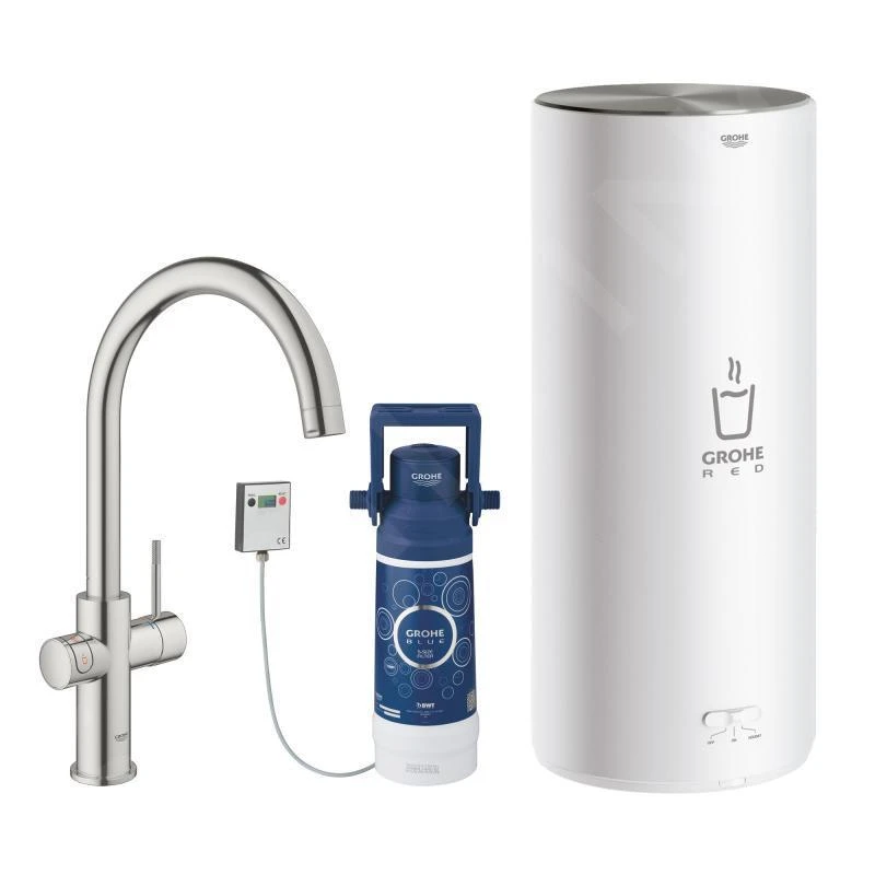 Grohe Red - Duo Kokendwaterkraan Met Filterset, Boiler L, Supersteel 30079DC1 1 Grohe Red - Duo Kokendwaterkraan Met Filterset, Boiler L, Supersteel 30079DC1