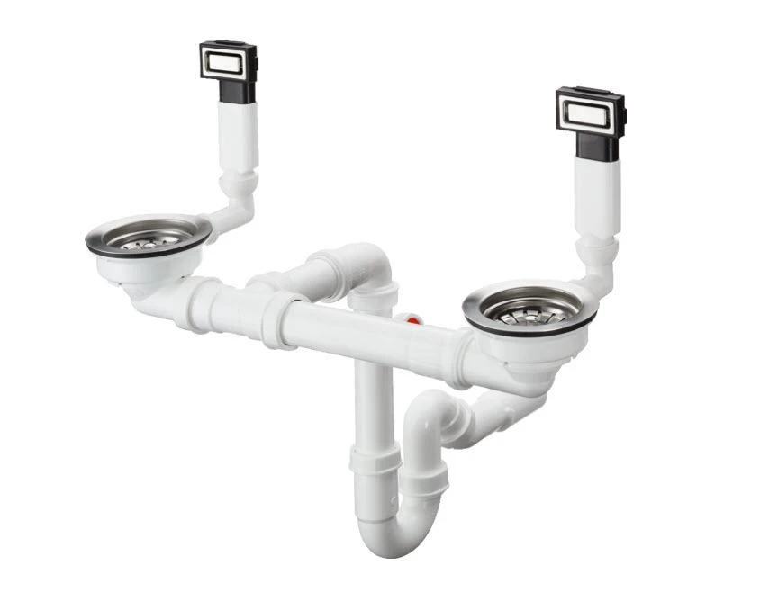 Hansgrohe Afvoergarnituren - Dubbele Spoelbak Afvoer- En Overloopcombinatie, RVS 43922800 1 Hansgrohe Afvoergarnituren - Dubbele Spoelbak Afvoer- En Overloopcombinatie, RVS 43922800
